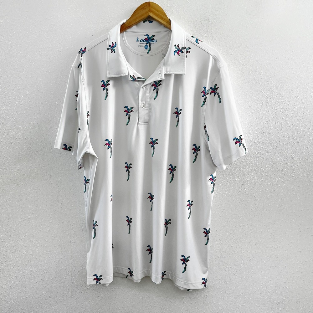 CHUBBIES Shirt Polo Palm Tree Short Sleeve Size XXL